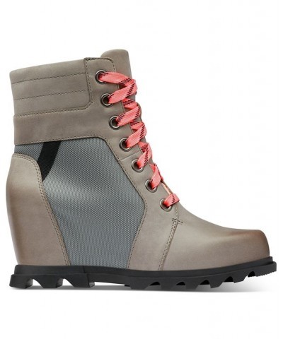 Women's Joan of Artic Wedge III Lexie Lug Sole Boots Gray $37.97 Shoes