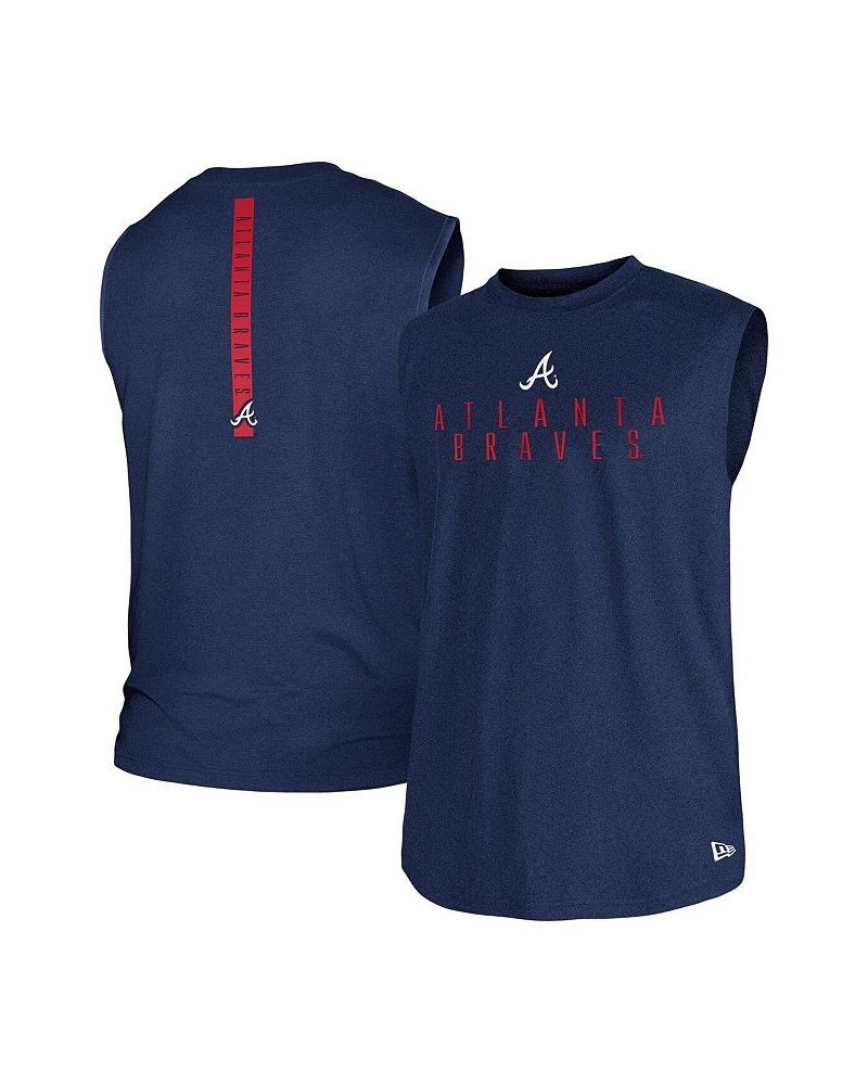 Men's Navy Atlanta Braves Team Muscle Tank Top $21.12 T-Shirts