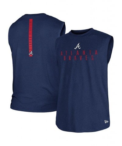 Men's Navy Atlanta Braves Team Muscle Tank Top $21.12 T-Shirts