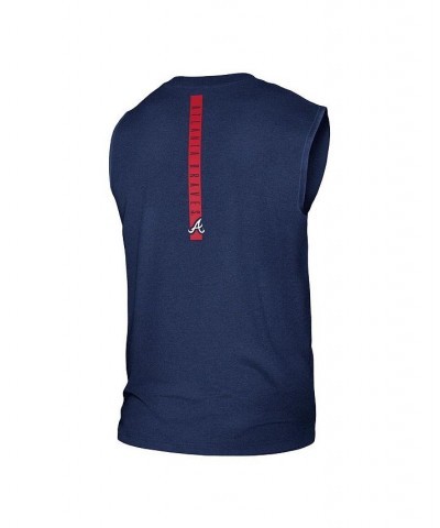 Men's Navy Atlanta Braves Team Muscle Tank Top $21.12 T-Shirts