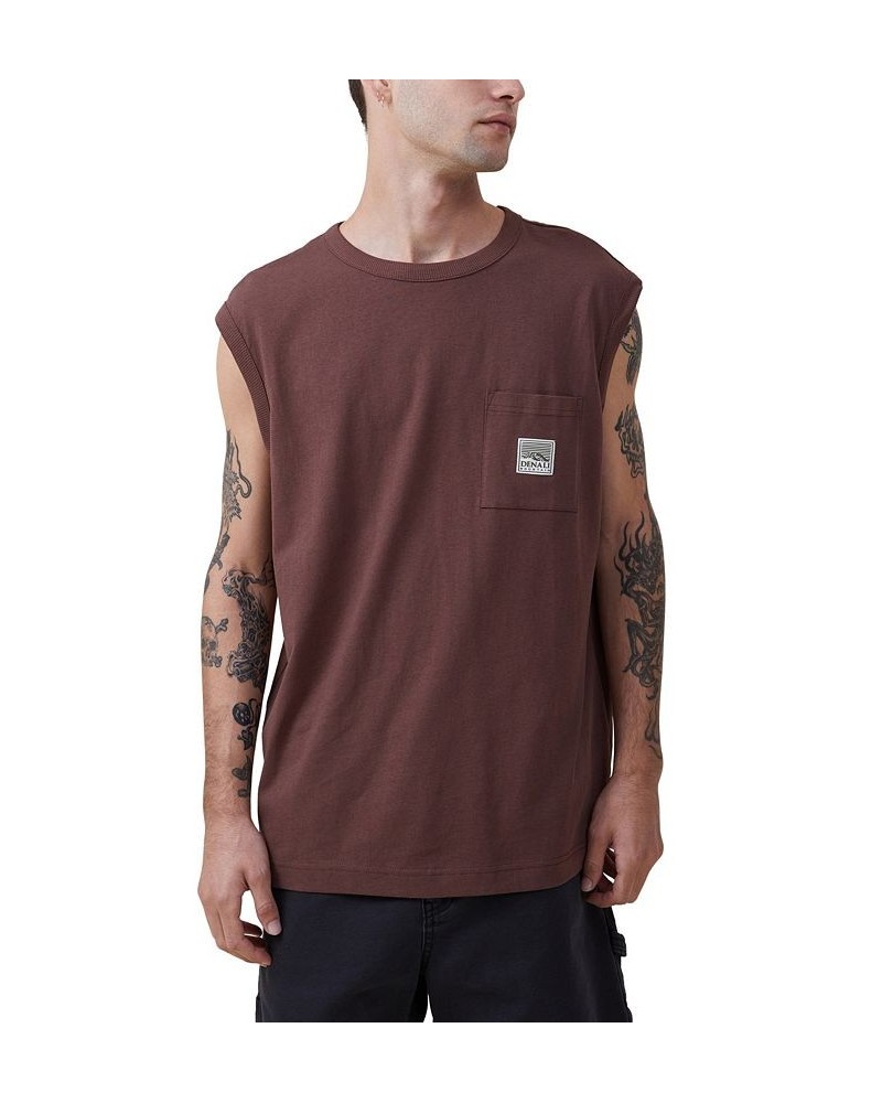 Men's Western Muscle Sleeveless Tank Top Brown $17.15 T-Shirts