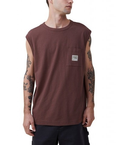 Men's Western Muscle Sleeveless Tank Top Brown $17.15 T-Shirts