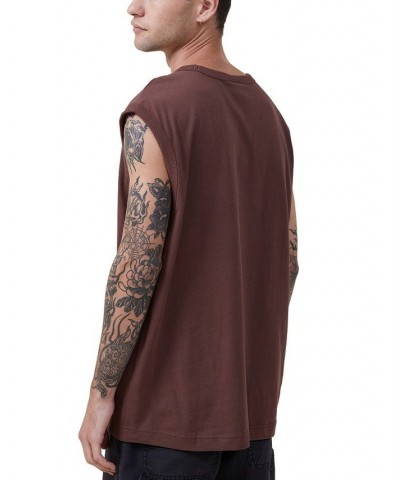 Men's Western Muscle Sleeveless Tank Top Brown $17.15 T-Shirts