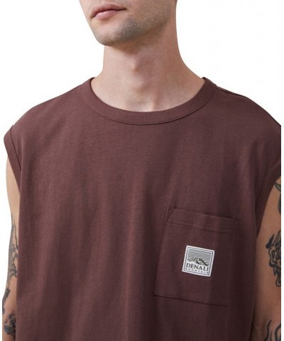 Men's Western Muscle Sleeveless Tank Top Brown $17.15 T-Shirts