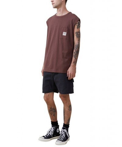 Men's Western Muscle Sleeveless Tank Top Brown $17.15 T-Shirts