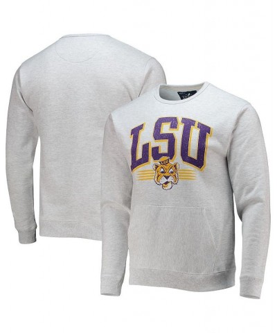 Men's Heathered Gray LSU Tigers Upperclassman Pocket Pullover Sweatshirt $35.25 Sweatshirt