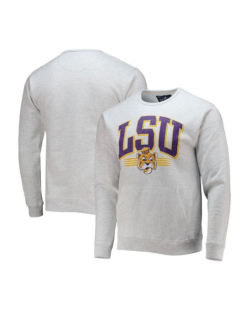 Men's Heathered Gray LSU Tigers Upperclassman Pocket Pullover Sweatshirt $35.25 Sweatshirt