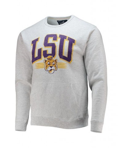 Men's Heathered Gray LSU Tigers Upperclassman Pocket Pullover Sweatshirt $35.25 Sweatshirt