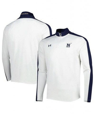 Men's White Navy Midshipmen Lightweight Mock Neck Performance Quarter-Zip Jacket $38.70 Jackets