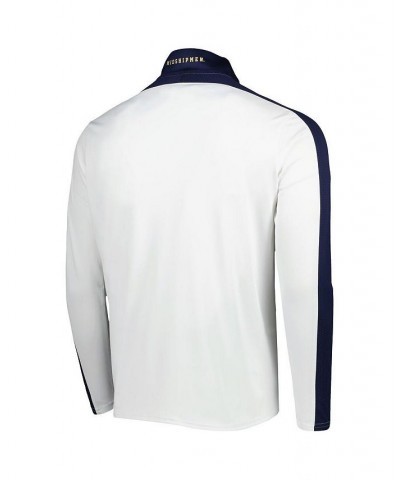 Men's White Navy Midshipmen Lightweight Mock Neck Performance Quarter-Zip Jacket $38.70 Jackets