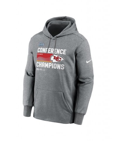 Men's Heather Charcoal Kansas City Chiefs 2022 AFC Champions Trophy Collection Pullover Hoodie $40.55 Sweatshirt