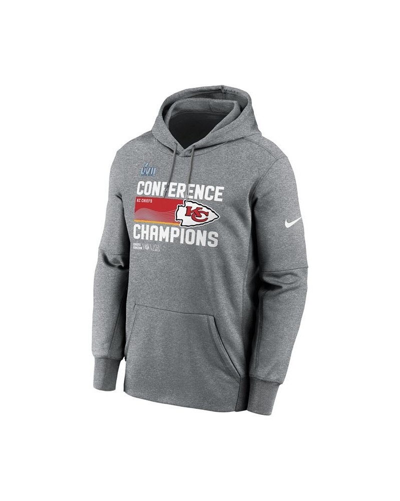 Men's Heather Charcoal Kansas City Chiefs 2022 AFC Champions Trophy Collection Pullover Hoodie $40.55 Sweatshirt