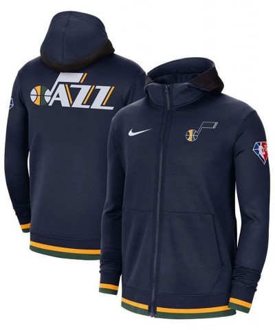 Men's Navy Utah Jazz 75th Anniversary Performance Showtime Hoodie Full-Zip Jacket Navy $80.00 Jackets