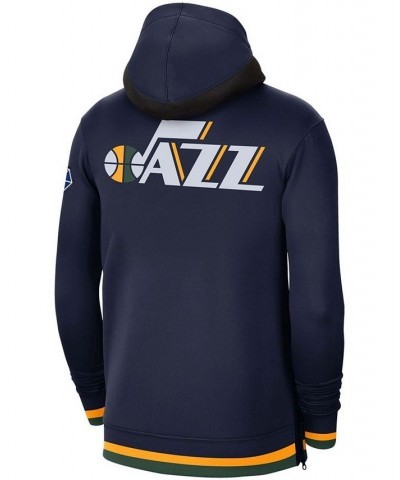 Men's Navy Utah Jazz 75th Anniversary Performance Showtime Hoodie Full-Zip Jacket Navy $80.00 Jackets