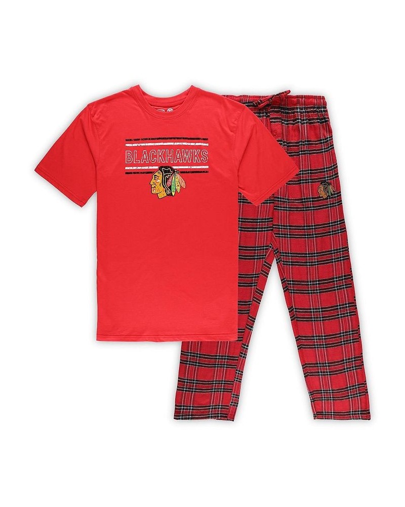 Men's Red Chicago Blackhawks Big and Tall T-shirt and Pajama Pants Sleep Set $38.40 Pajama