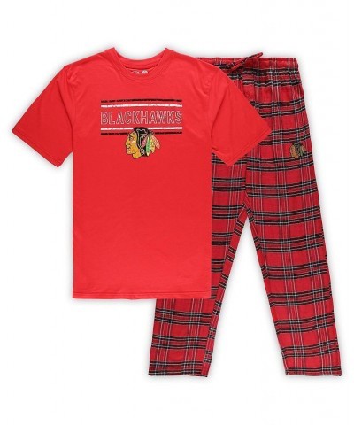 Men's Red Chicago Blackhawks Big and Tall T-shirt and Pajama Pants Sleep Set $38.40 Pajama