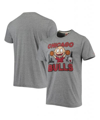 Men's Heathered Gray Chicago Bulls NBA x Rugrats Tri-Blend T-shirt $23.45 T-Shirts