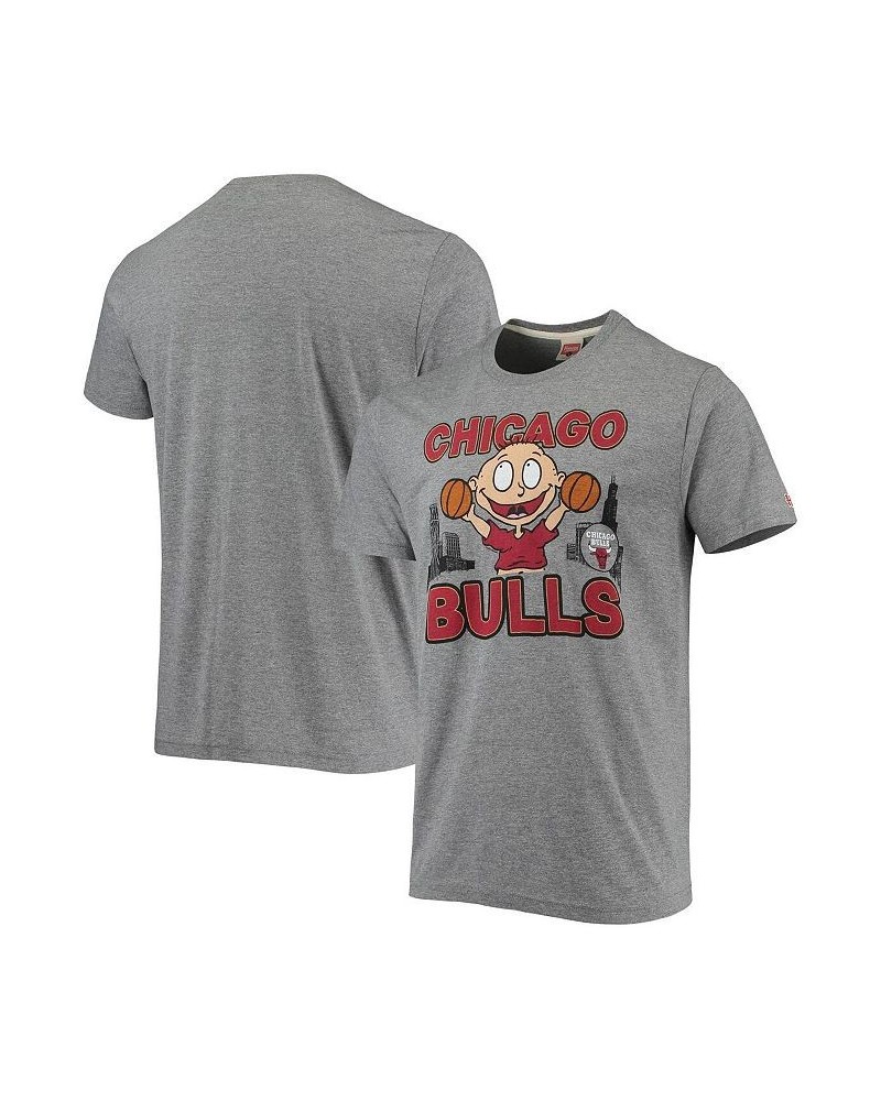 Men's Heathered Gray Chicago Bulls NBA x Rugrats Tri-Blend T-shirt $23.45 T-Shirts