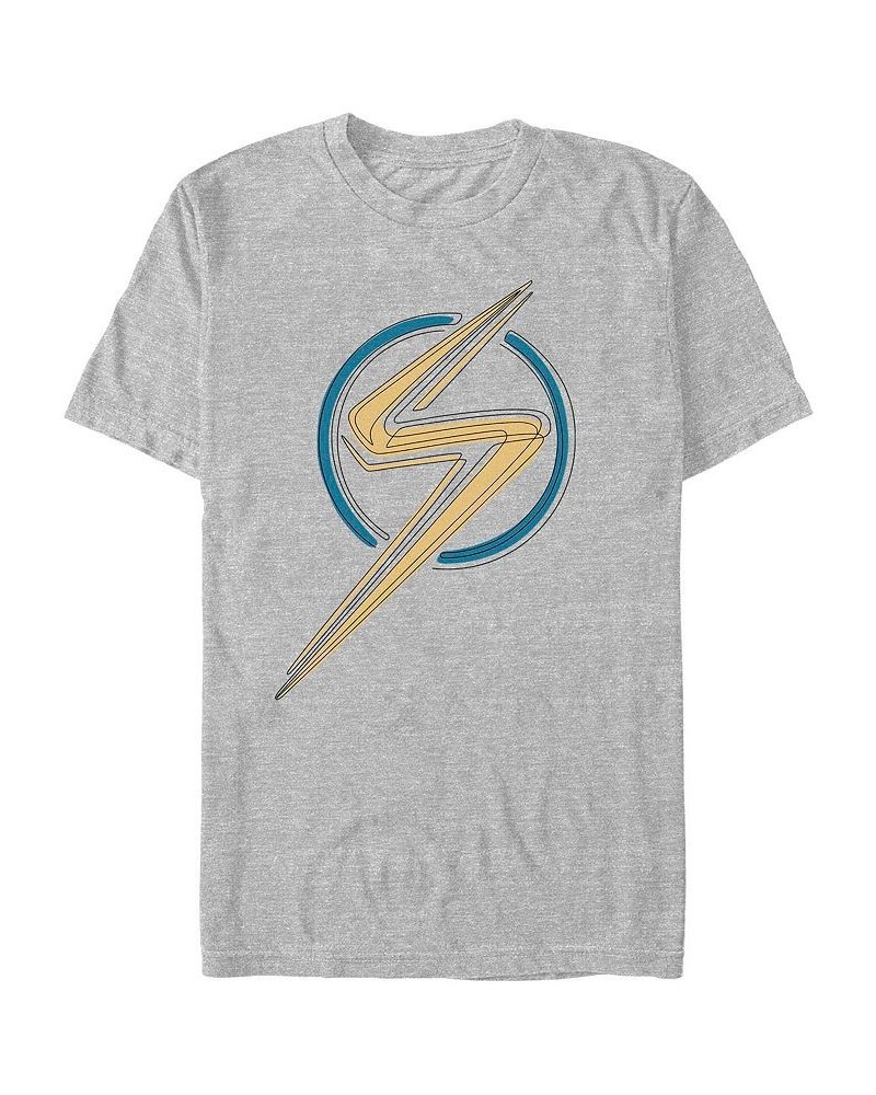 Men's Marvel Film Ms. Marvel Badge Short Sleeve T-shirt Gray $15.05 T-Shirts