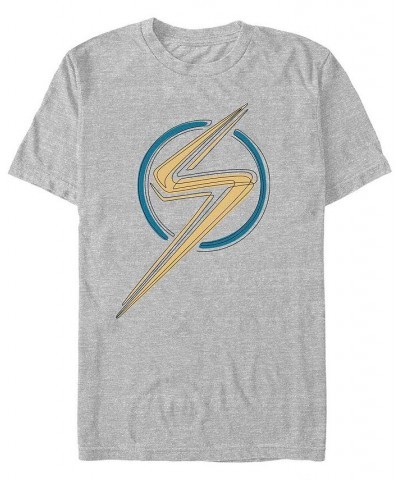 Men's Marvel Film Ms. Marvel Badge Short Sleeve T-shirt Gray $15.05 T-Shirts