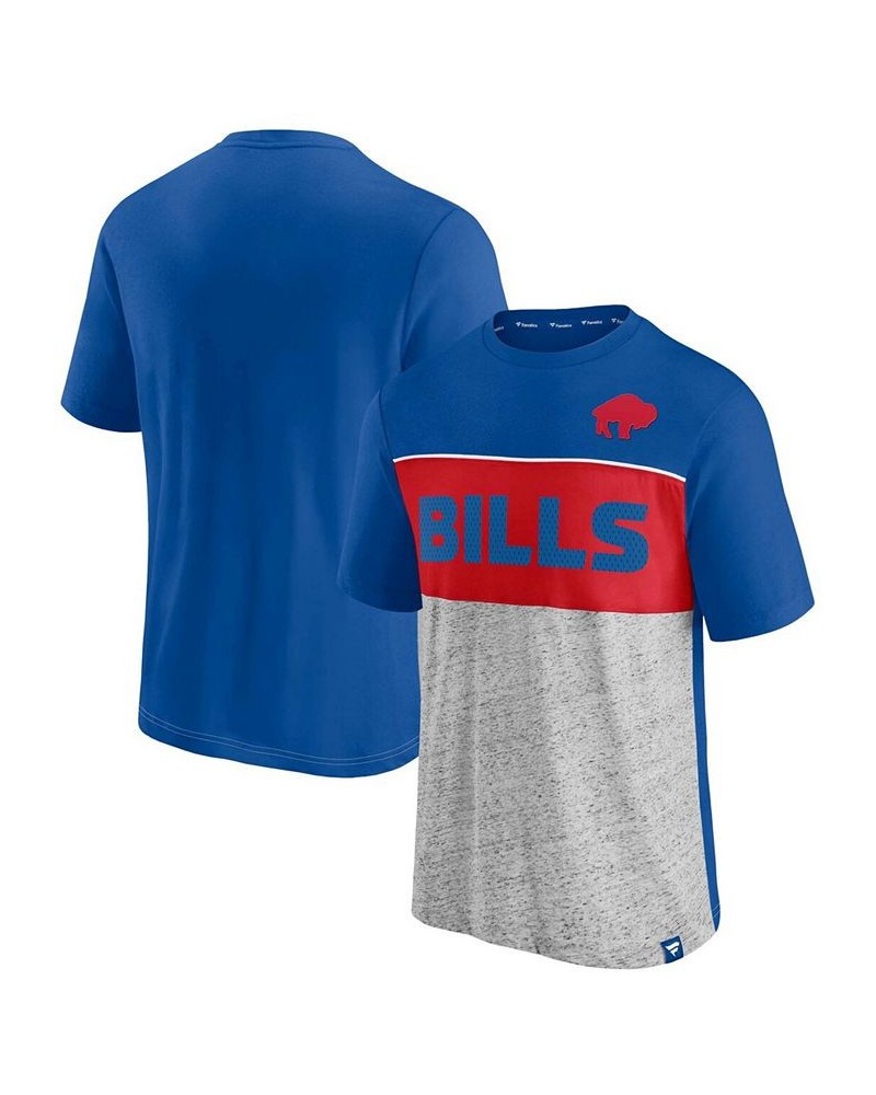 Men's Royal, Heathered Gray Buffalo Bills Throwback Colorblock T-shirt $19.60 T-Shirts