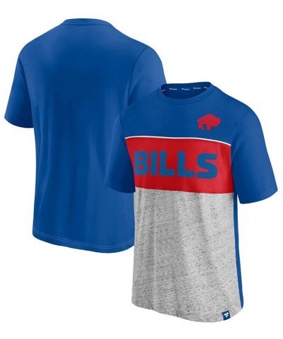 Men's Royal, Heathered Gray Buffalo Bills Throwback Colorblock T-shirt $19.60 T-Shirts