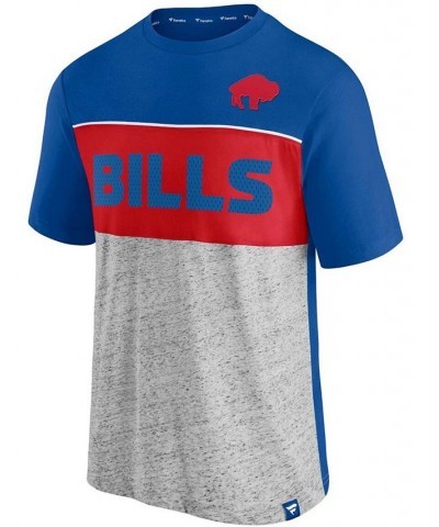 Men's Royal, Heathered Gray Buffalo Bills Throwback Colorblock T-shirt $19.60 T-Shirts