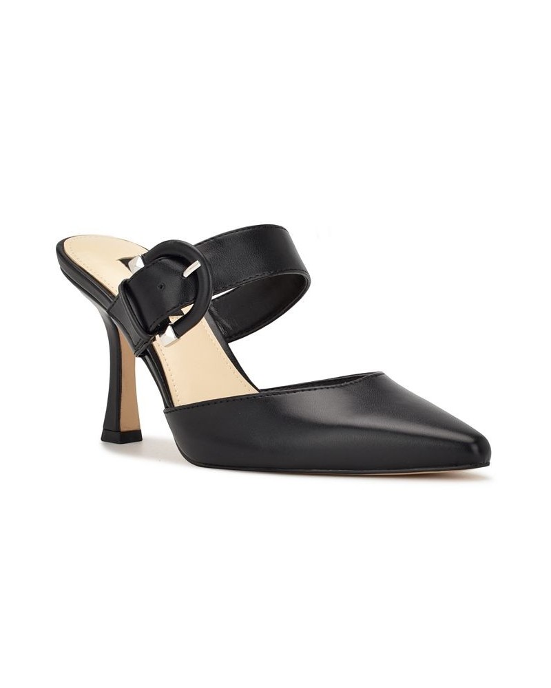 Women's Sanra Slip-on Heeled Mules Black $54.45 Shoes