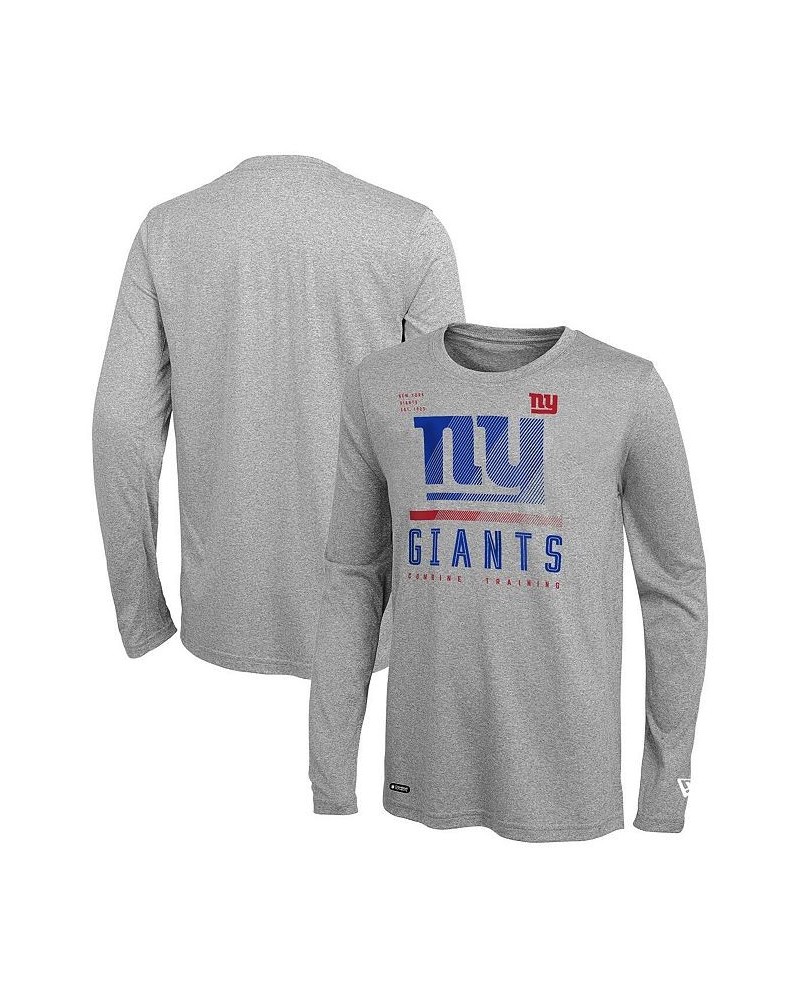 Men's Heathered Gray New York Giants Combine Authentic Red Zone Long Sleeve T-shirt $20.51 T-Shirts