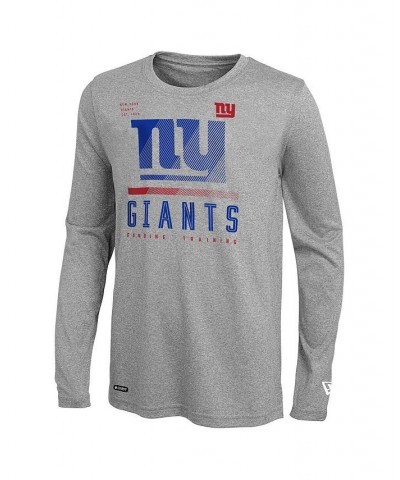 Men's Heathered Gray New York Giants Combine Authentic Red Zone Long Sleeve T-shirt $20.51 T-Shirts