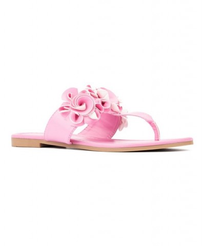 Liana Women's Flip Flop Sandal Pink $21.58 Shoes