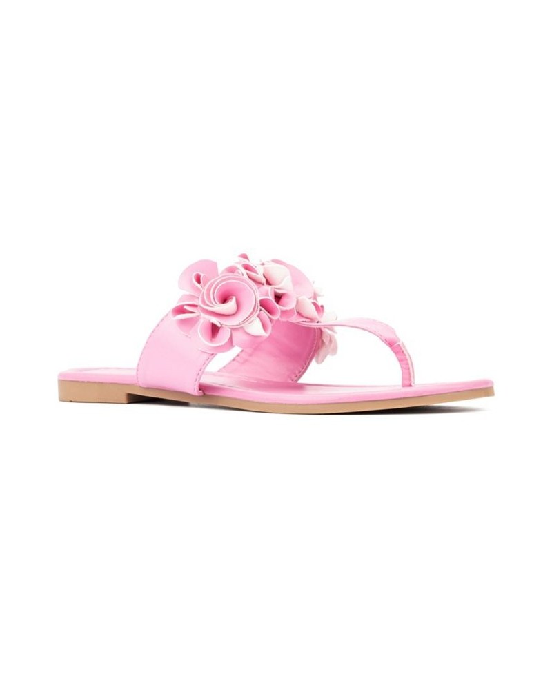 Liana Women's Flip Flop Sandal Pink $21.58 Shoes