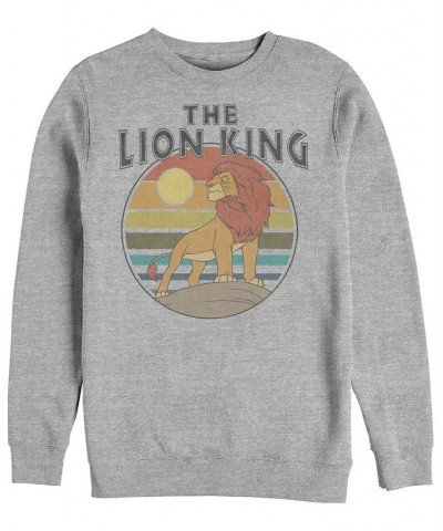 Disney Men's Lion King Rainbow Striped Sunset, Crewneck Fleece Gray $30.79 Sweatshirt