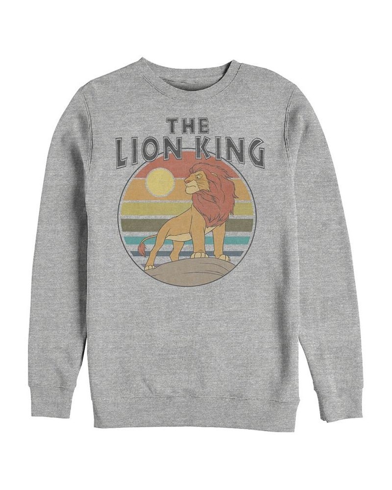 Disney Men's Lion King Rainbow Striped Sunset, Crewneck Fleece Gray $30.79 Sweatshirt