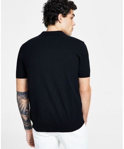 Men's Retro Classic-Fit Short-Sleeve Cardigan Black $68.00 Polo Shirts