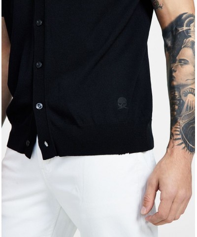 Men's Retro Classic-Fit Short-Sleeve Cardigan Black $68.00 Polo Shirts