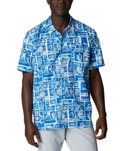 Men's PFG Trollers Best™ Short Sleeve Shirt Blue $33.00 Shirts