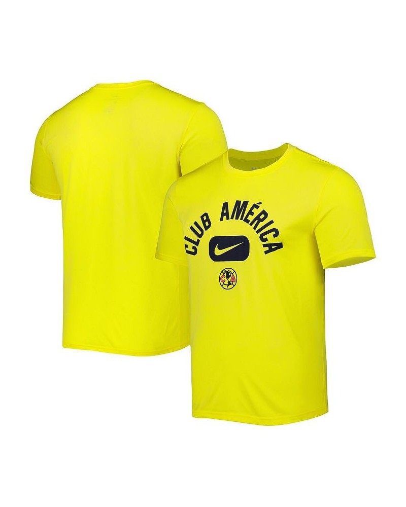 Men's Yellow Club America Lockup Legend Performance T-shirt $24.29 T-Shirts