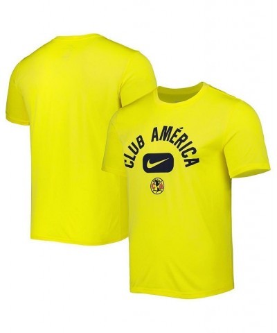 Men's Yellow Club America Lockup Legend Performance T-shirt $24.29 T-Shirts