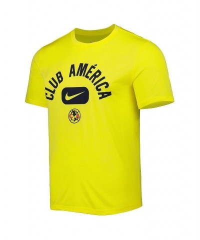 Men's Yellow Club America Lockup Legend Performance T-shirt $24.29 T-Shirts