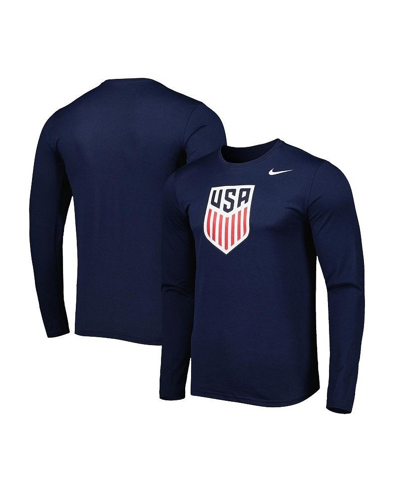 Men's Navy USMNT Primary Logo Legend Performance Long Sleeve T-shirt $25.99 T-Shirts