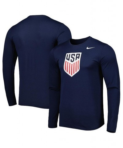 Men's Navy USMNT Primary Logo Legend Performance Long Sleeve T-shirt $25.99 T-Shirts