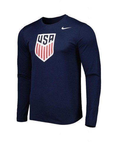 Men's Navy USMNT Primary Logo Legend Performance Long Sleeve T-shirt $25.99 T-Shirts