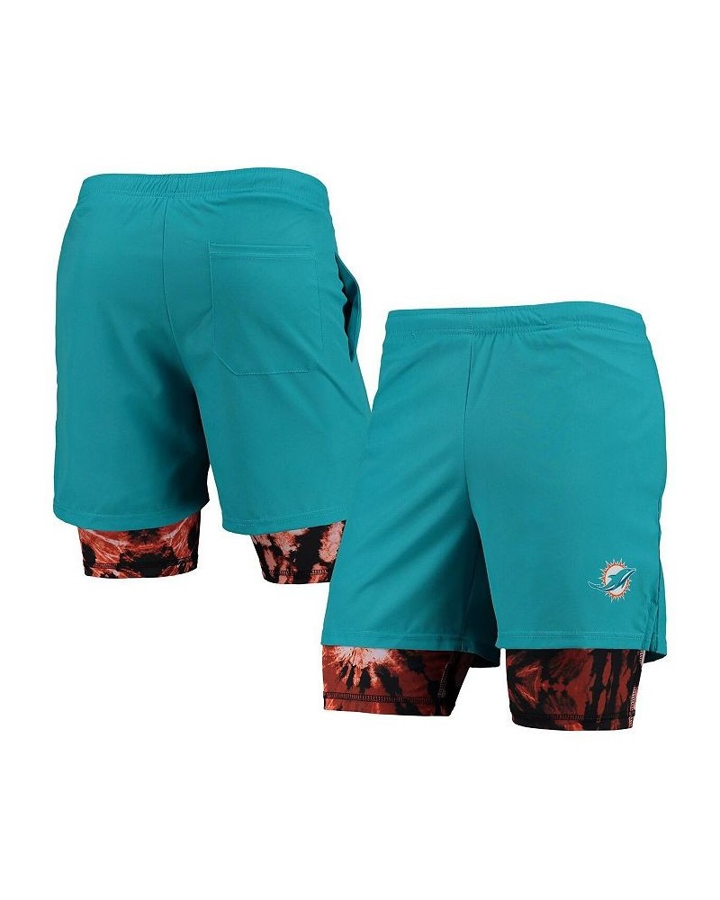 Men's Aqua Miami Dolphins Running Shorts $32.93 Shorts