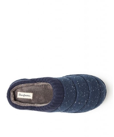 Men's Aiden Flecked Waffle Knit Clog Slippers Blue $29.64 Shoes