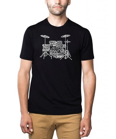 Mens Premium Blend Word Art T-Shirt - Drums Black $26.54 T-Shirts