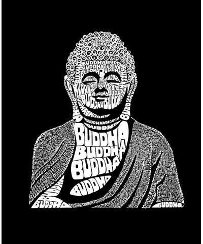 Men's Buddha Word Art Crew Neck Sweatshirt Black $27.49 Sweatshirt