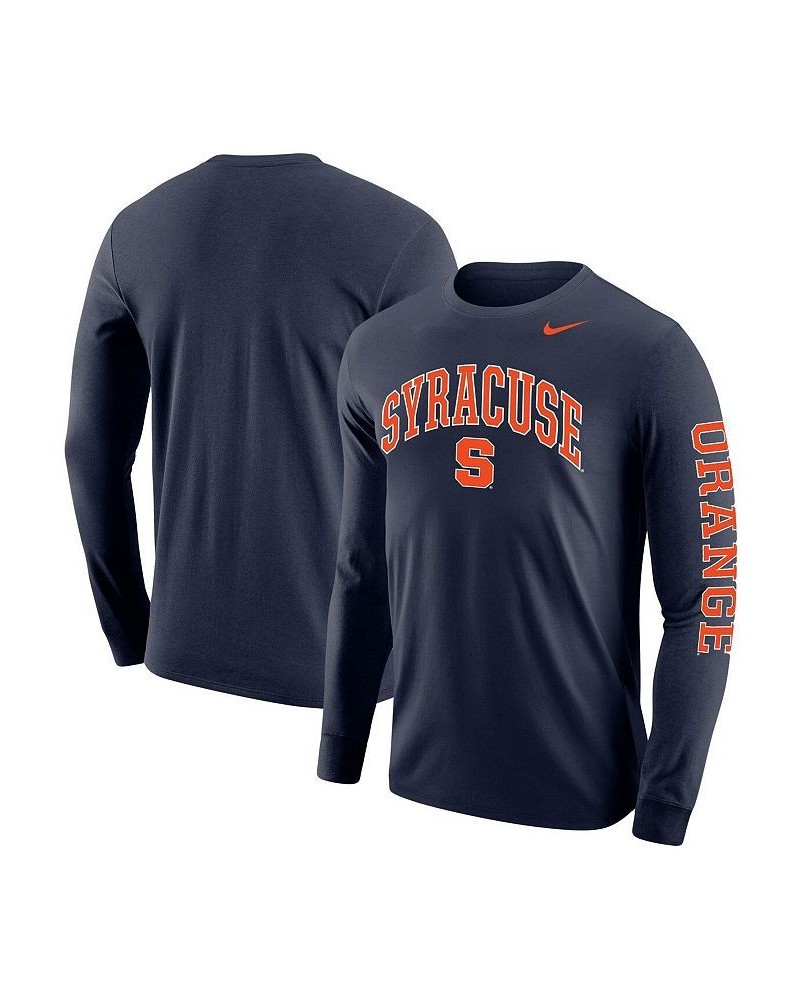 Men's Navy Syracuse Orange Arch and Logo Two-Hit Long Sleeve T-shirt $27.49 T-Shirts