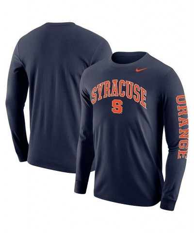 Men's Navy Syracuse Orange Arch and Logo Two-Hit Long Sleeve T-shirt $27.49 T-Shirts