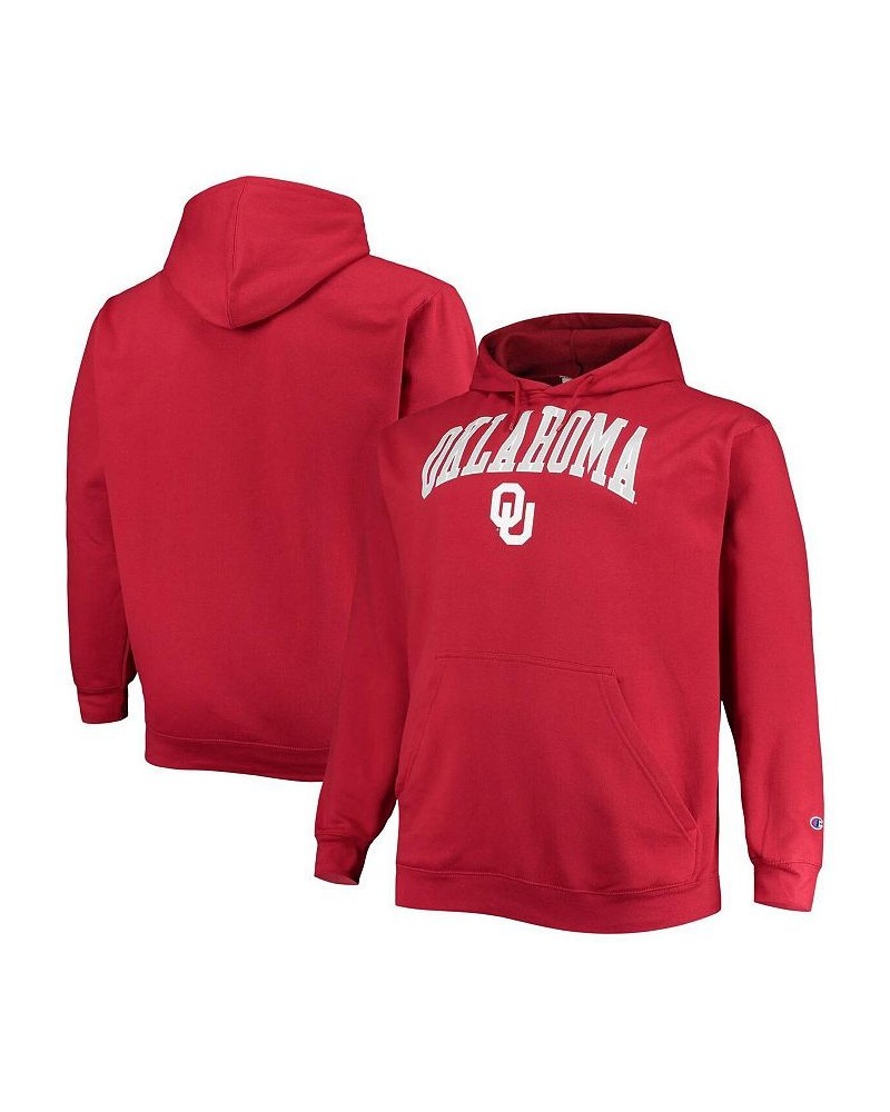 Men's Crimson Oklahoma Sooners Big and Tall Arch Over Logo Powerblend Pullover Hoodie $41.24 Sweatshirt